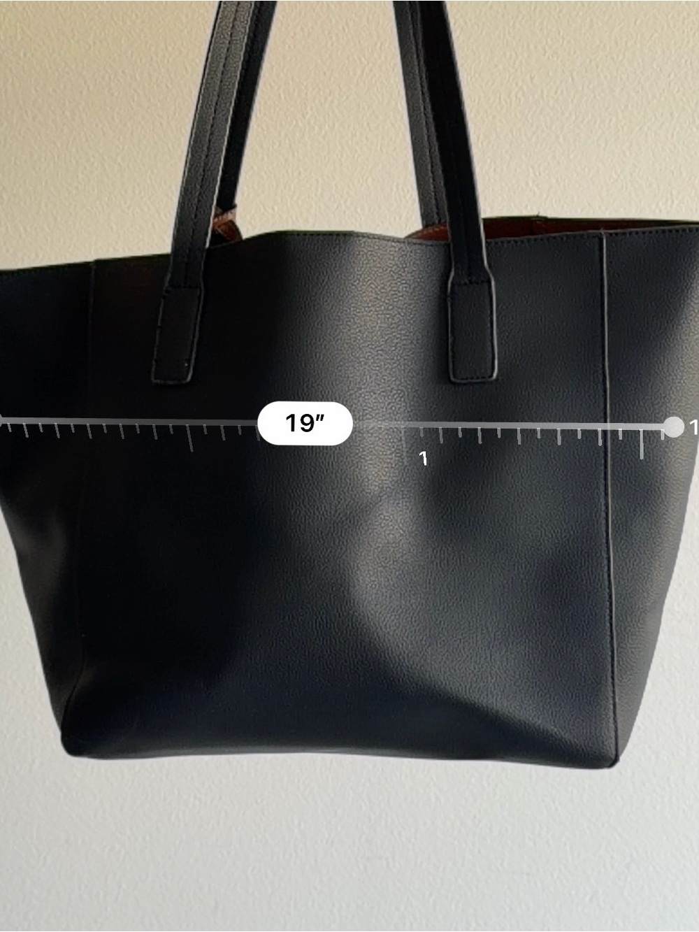 Tommy Bahama Black Large Tote Bag with Cognac Interior - Picture 7 of 8